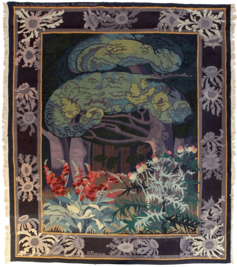 Verdure Solitude, d'après François-Henri Faureau, tissage atelier de l'ENAD Aubusson par l'élève R. Martinot, 1923